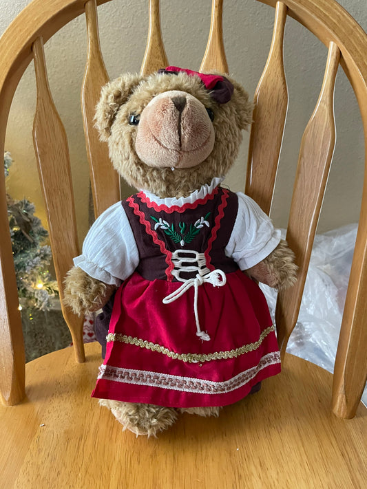 Euro souvenirs gmbh girl teddy bear German plush rare and htf!