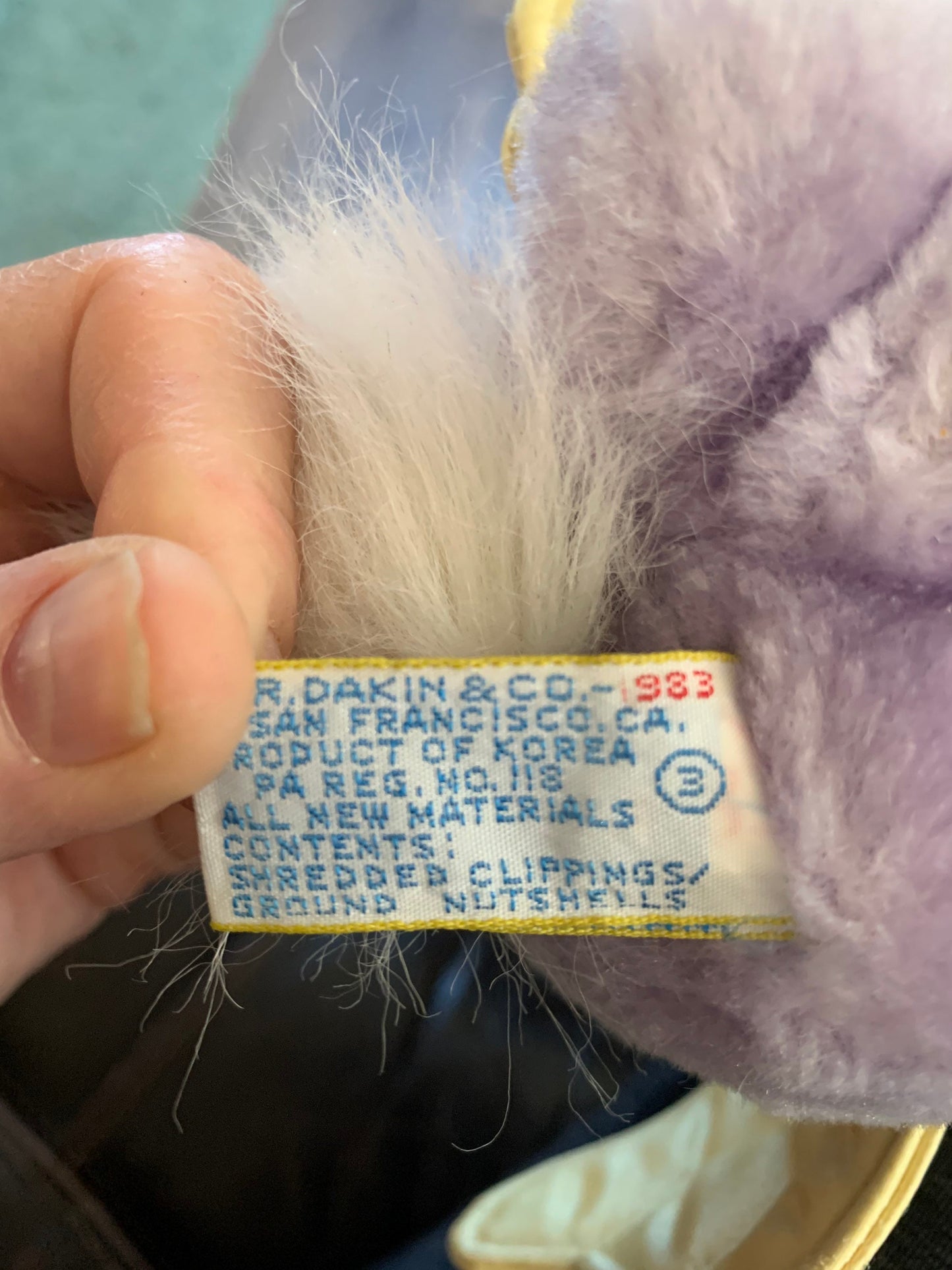 Vintage Dakin Burry-Lu Pegasus Plush, 1983 Purple with Gold Wings