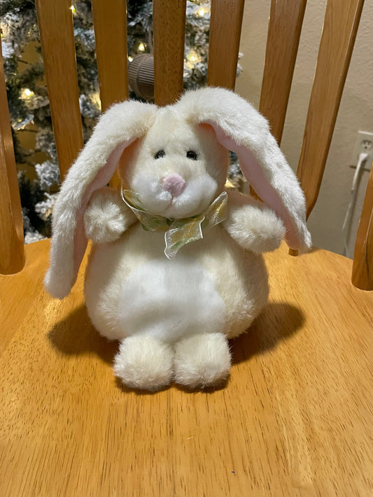 Vintage sitting white bunny rabbit stuffed animal plush toy