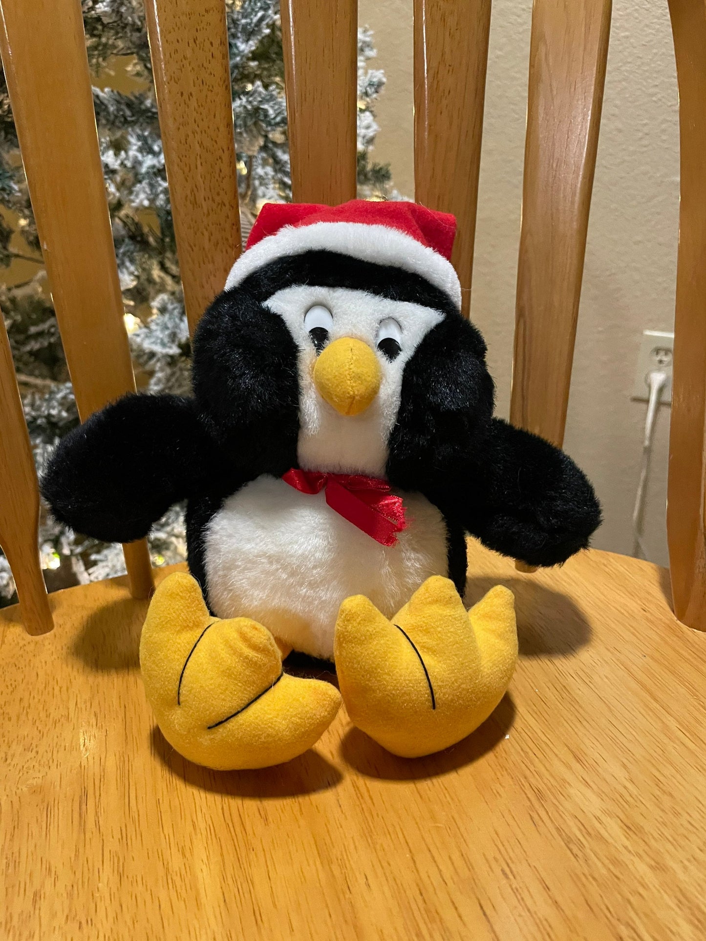 Vintage holiday/Christmas penguin stuffed animal plush toy