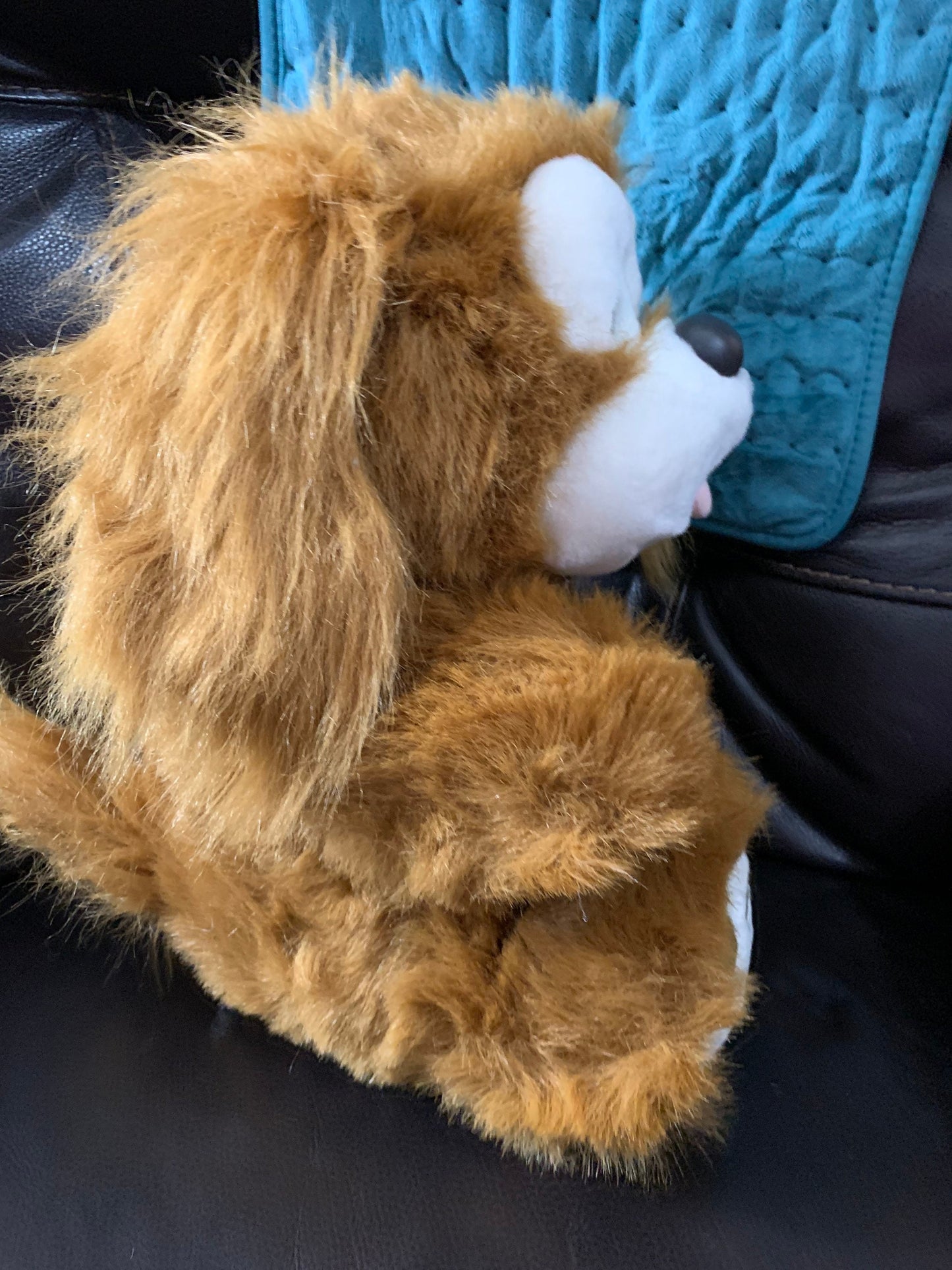 Vintage 1992 TL Toys Shaggy Dog Plush: Big Eyes, Plaid Scarf, NWT