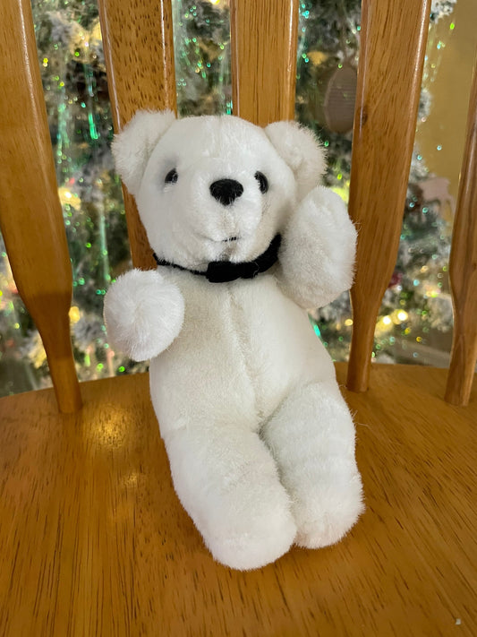 Small white russ berrie bear #410 stuffed animals plush toy