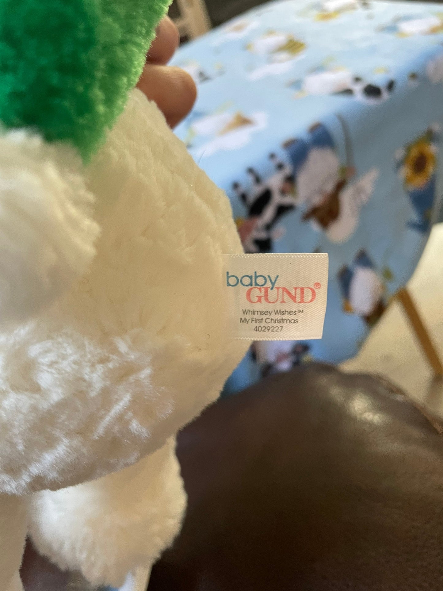 Baby Gund My First Christmas White Teddy Bear Stuffed Animal Plush Toy 11”
