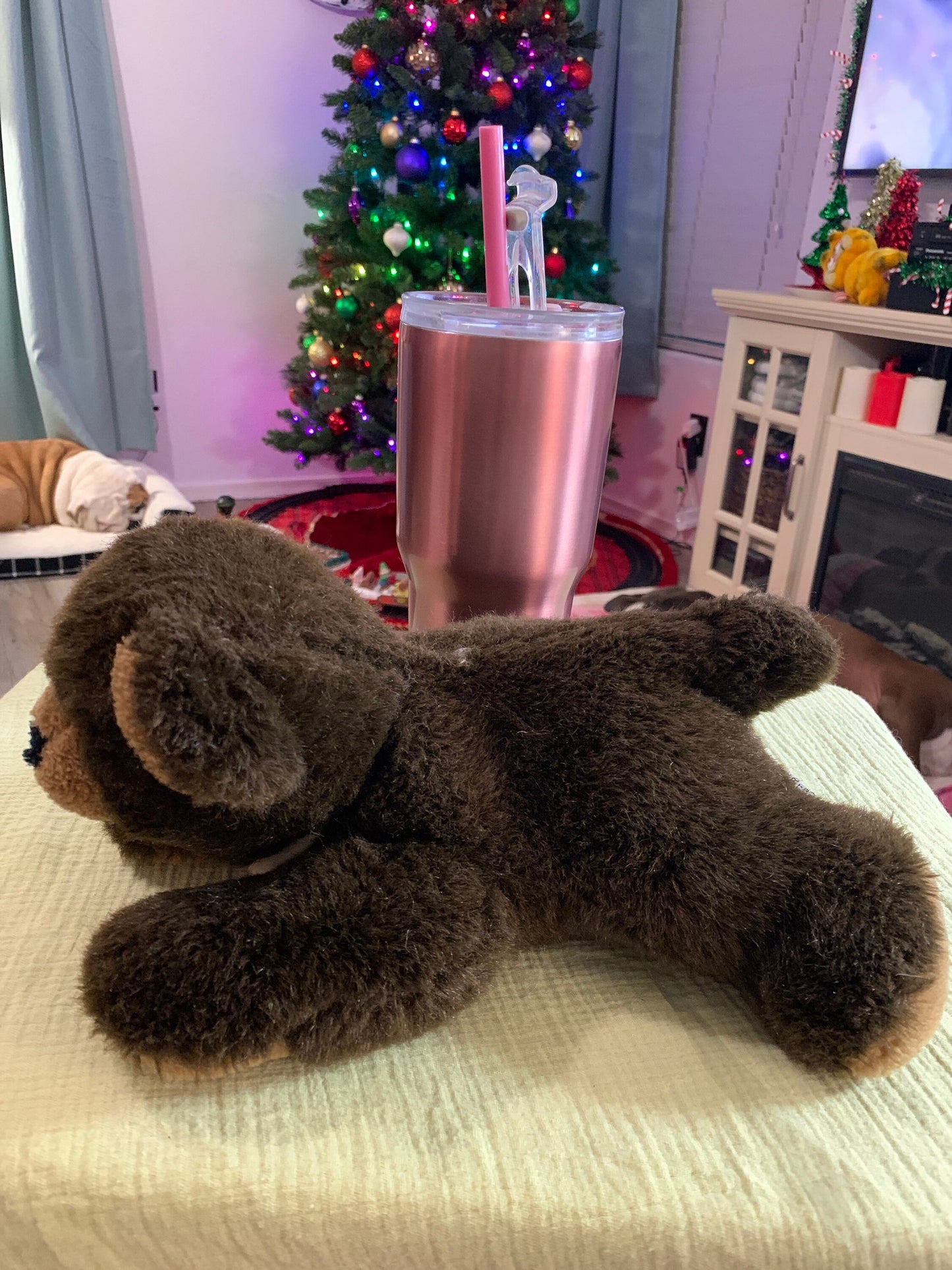 Vintage 1983 Charm Co. Teddy Bear Plush, Brown Tan Laying Pose