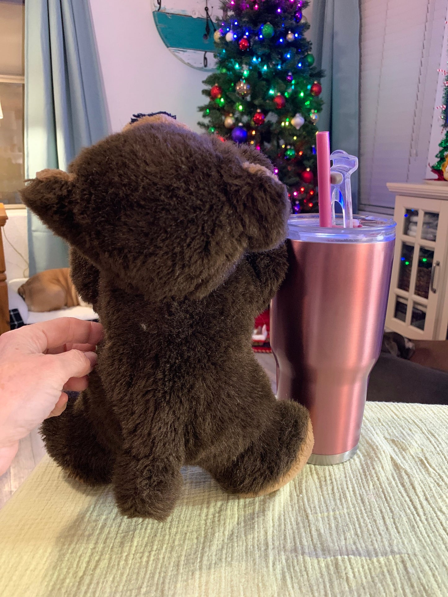 Vintage 1983 Charm Co. Teddy Bear Plush, Brown Tan Laying Pose
