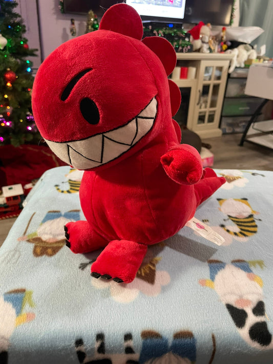 Kohls Cares Dinosaur vs. Bedtime Red Toothy T-Rex Plush Stuffed Animal 10”