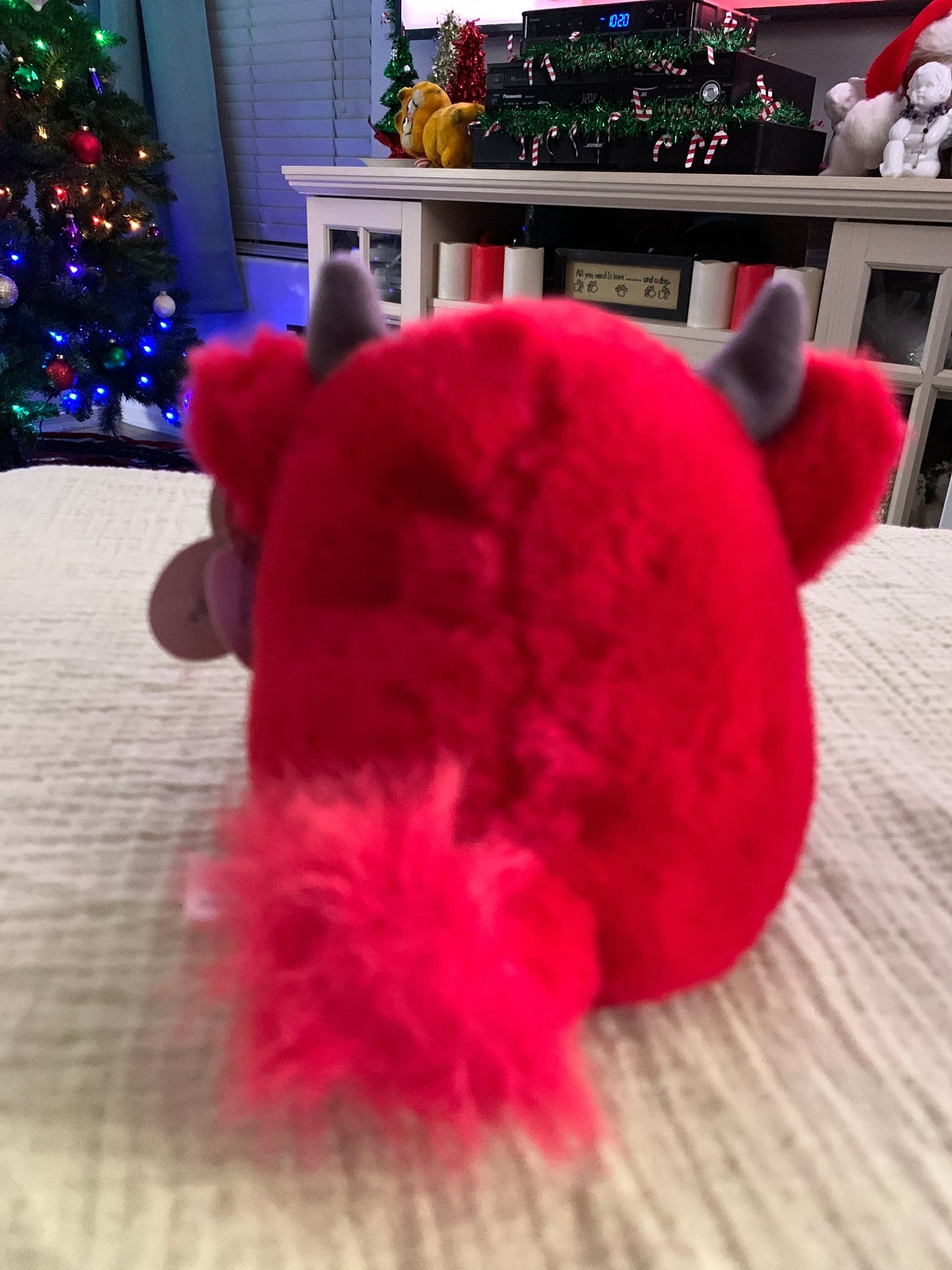 Vintage 1998 Red Puffkins Bruno the Bull Plush. Some damage to tag.