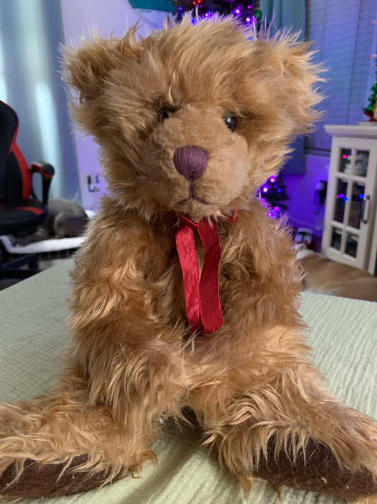 Russ Berrie Ruggles Brown Fuzzy Teddy Bear Plush. 14”-15”