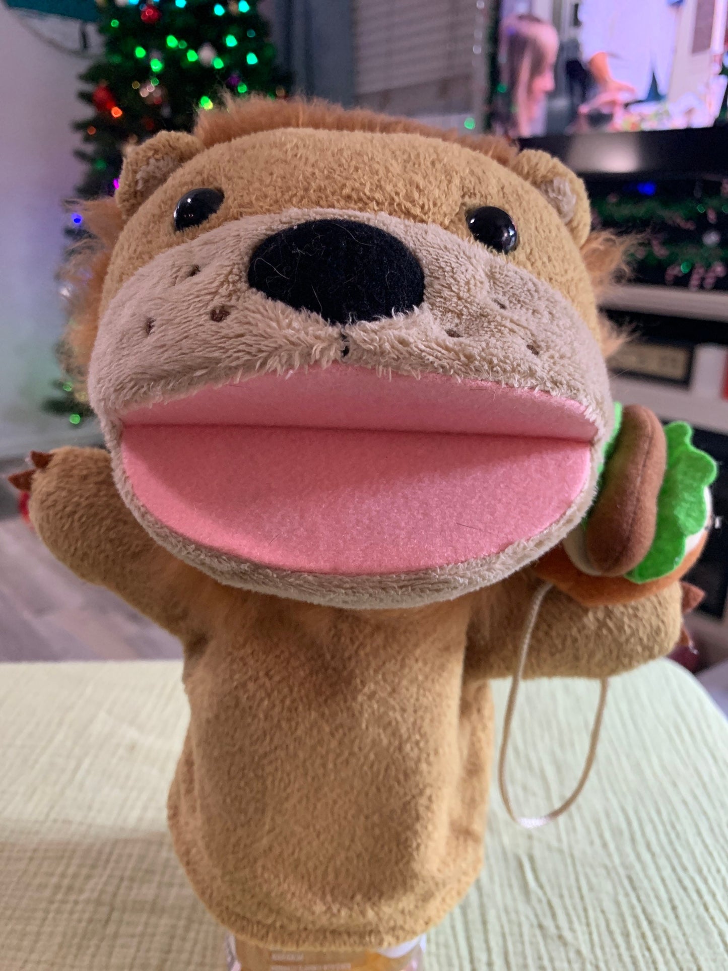 Mon Seuil Lion With Hotdog Puppet Plush