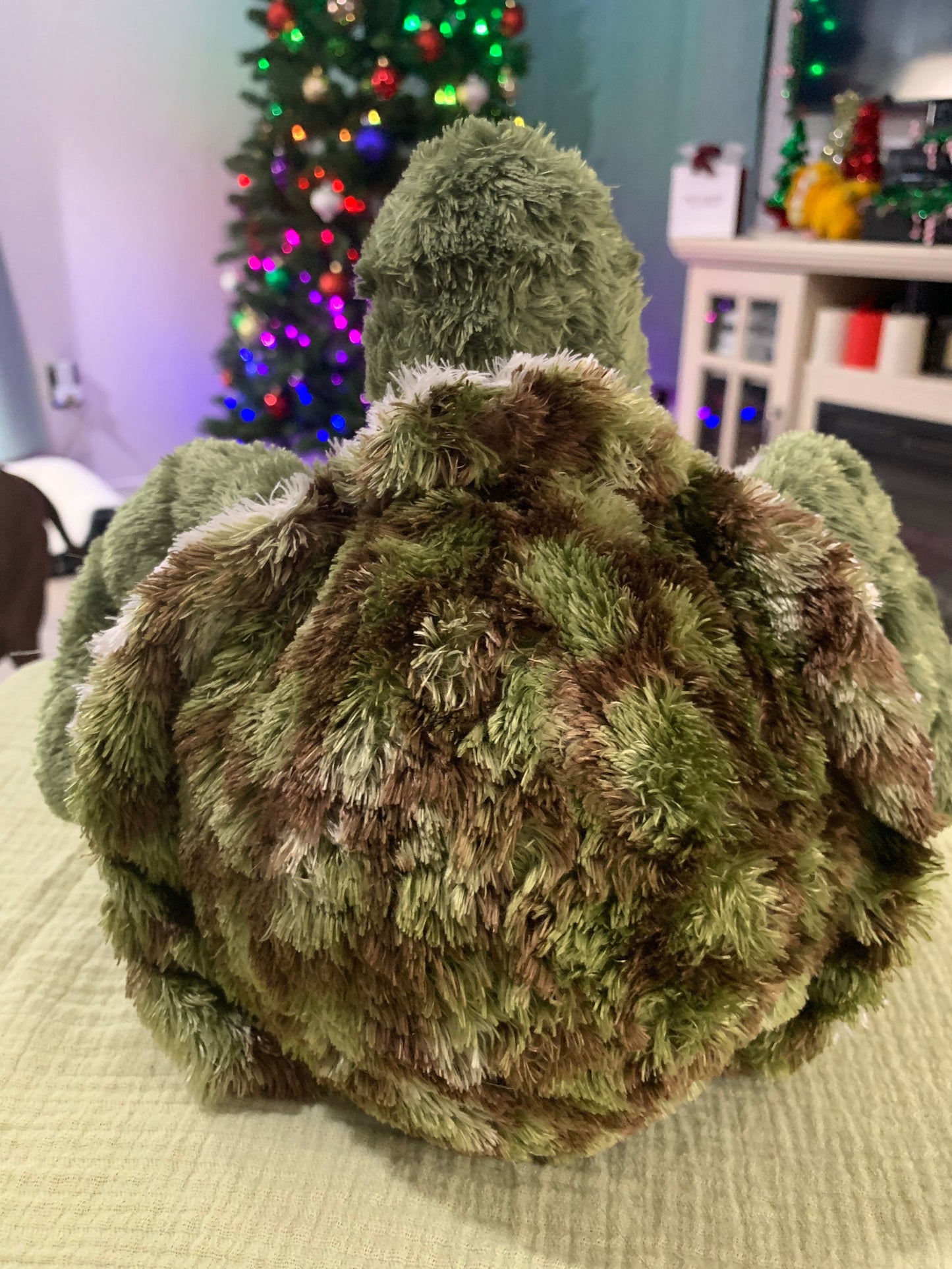 Vintage Boswell Green and White Sea Turtle Plush. Fuzzy and Fluffy