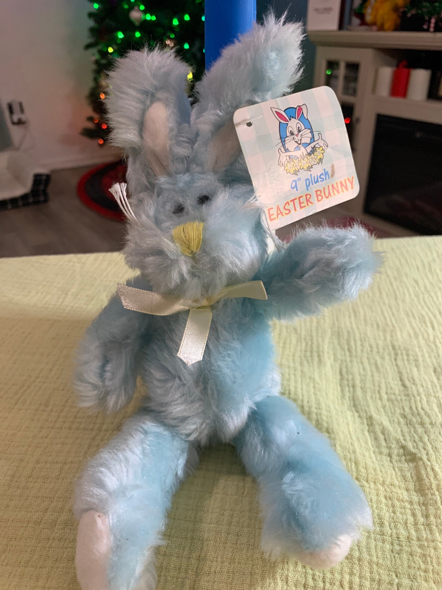 Blue 9” Easter Bunny Rabbit Plush