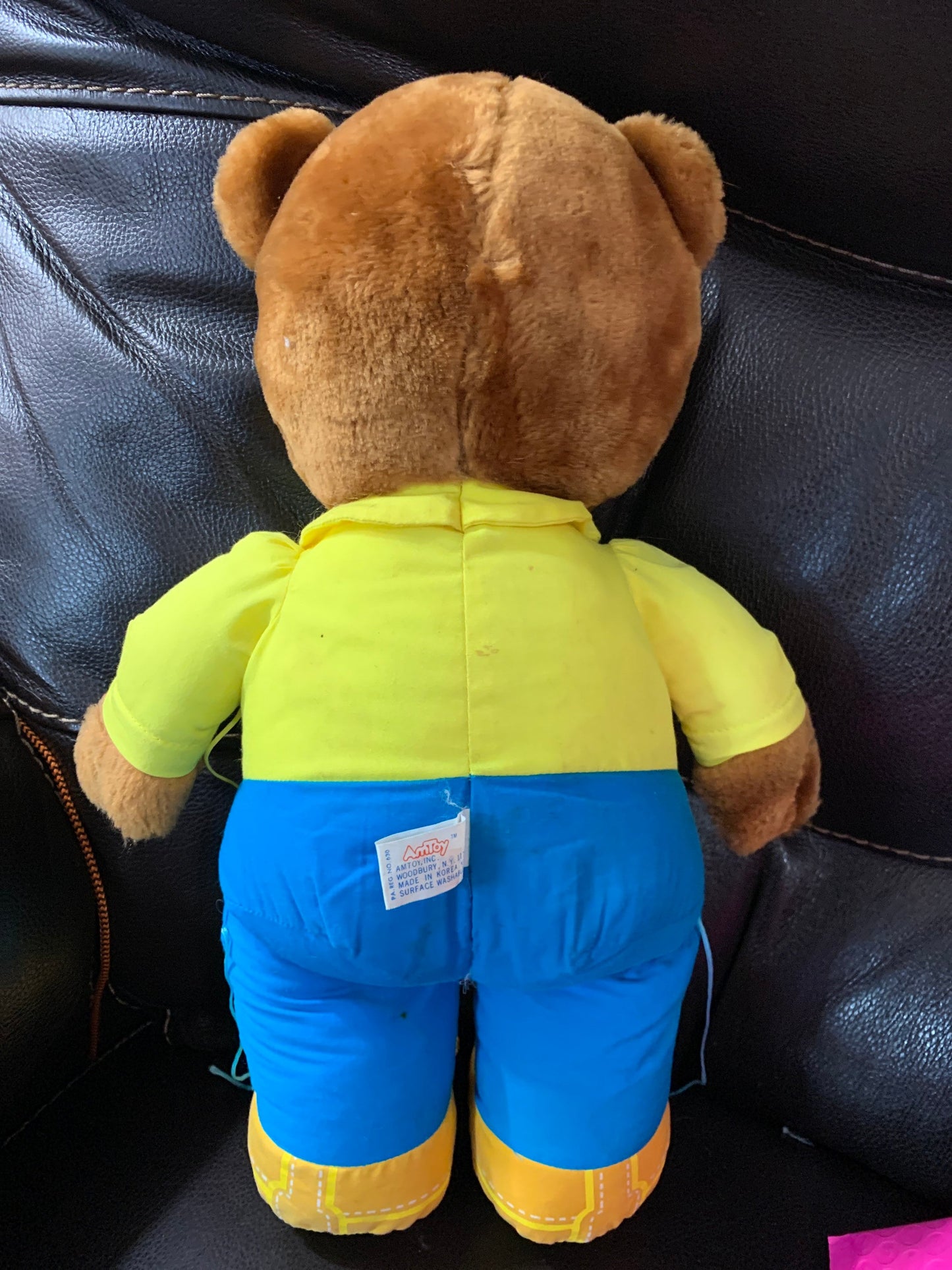 Vintage 1985 Amtoy Inc. American Greetings Carpenter Teddy Bear Plush. No tools