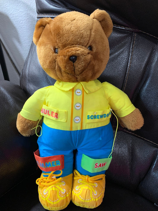 Vintage 1985 Amtoy Inc. American Greetings Carpenter Teddy Bear Plush. No tools
