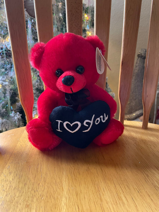 Red I Love You Teddy Bear Plush, 7.5" NWT