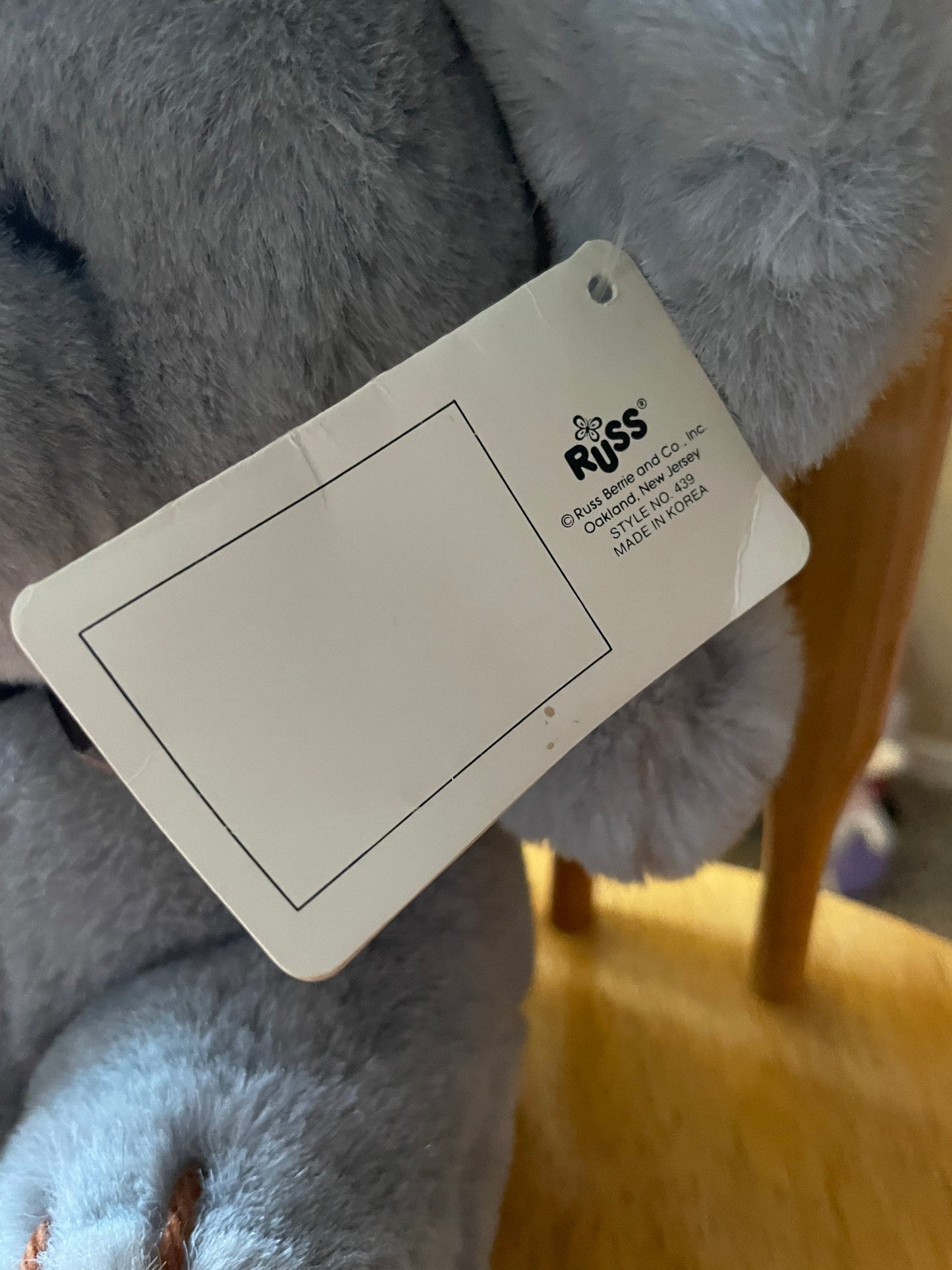 Russ Berrie Caress Soft Pets Grey Elephant NTW Plush