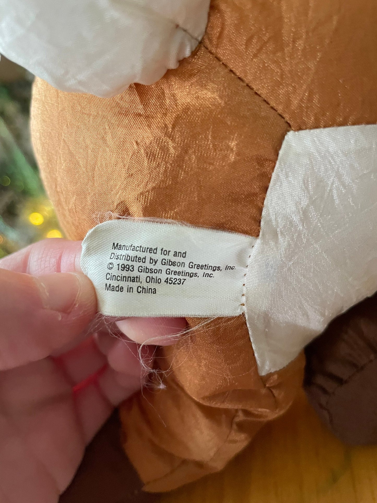 Gibson Greetings Reindeer Plush Nylon 1993