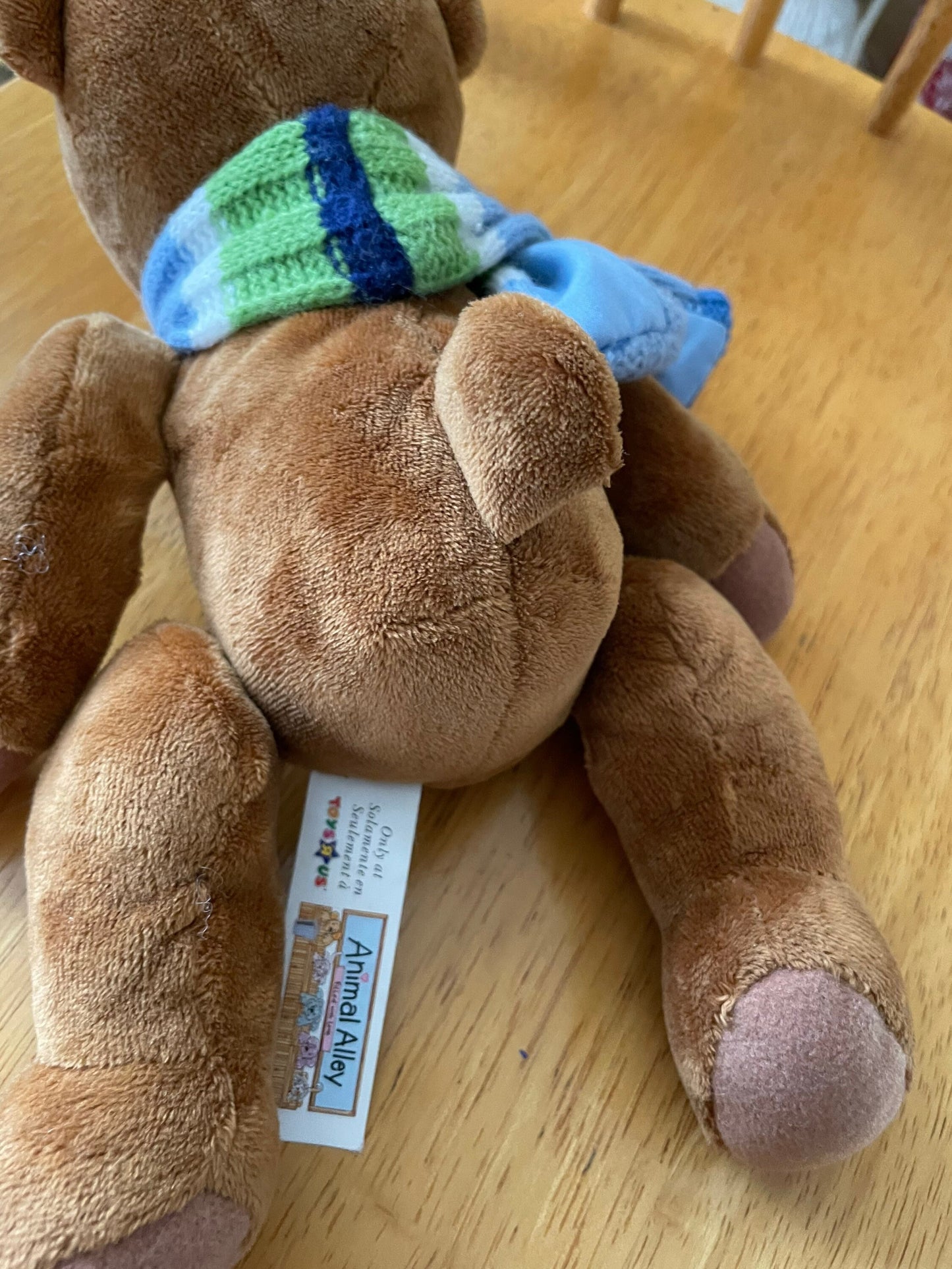 Toys R Us Animal Alley Teddy Bear Jointed Plush 11”