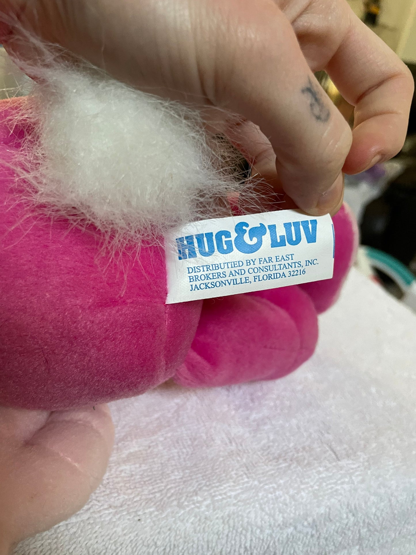 hug & luv pink bunny plush vintage