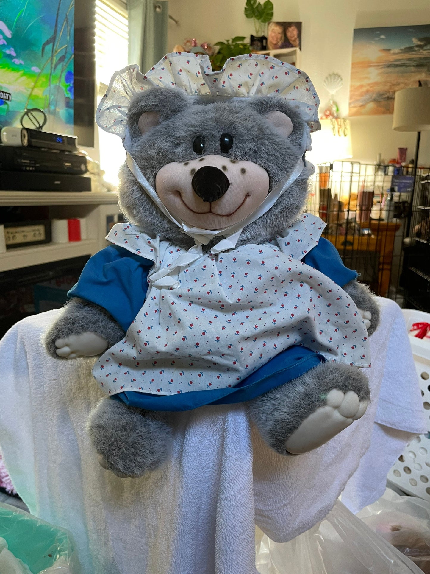 1986 Plush The Hatfields Lily Teddy Bear, 15”