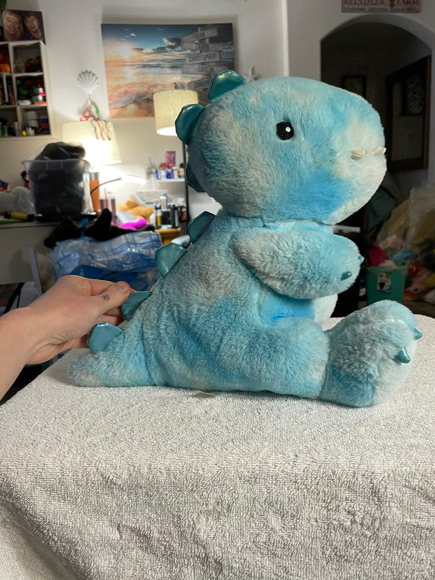FAO Schwarz Blue Dinosaur Plush - No Lights or Sounds