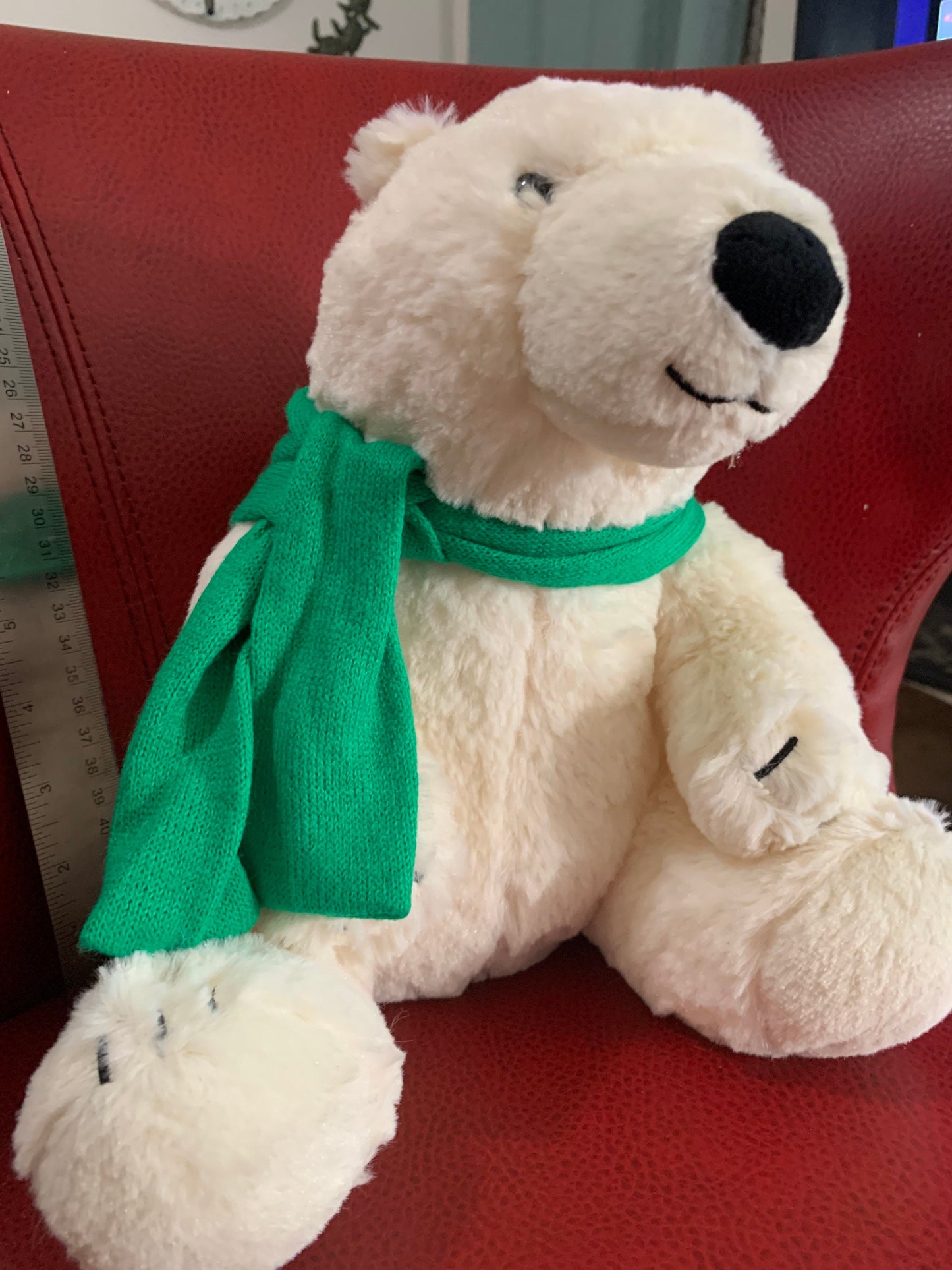 Bath & Body Works Snowball Polar Bear Plush, Green Scarf