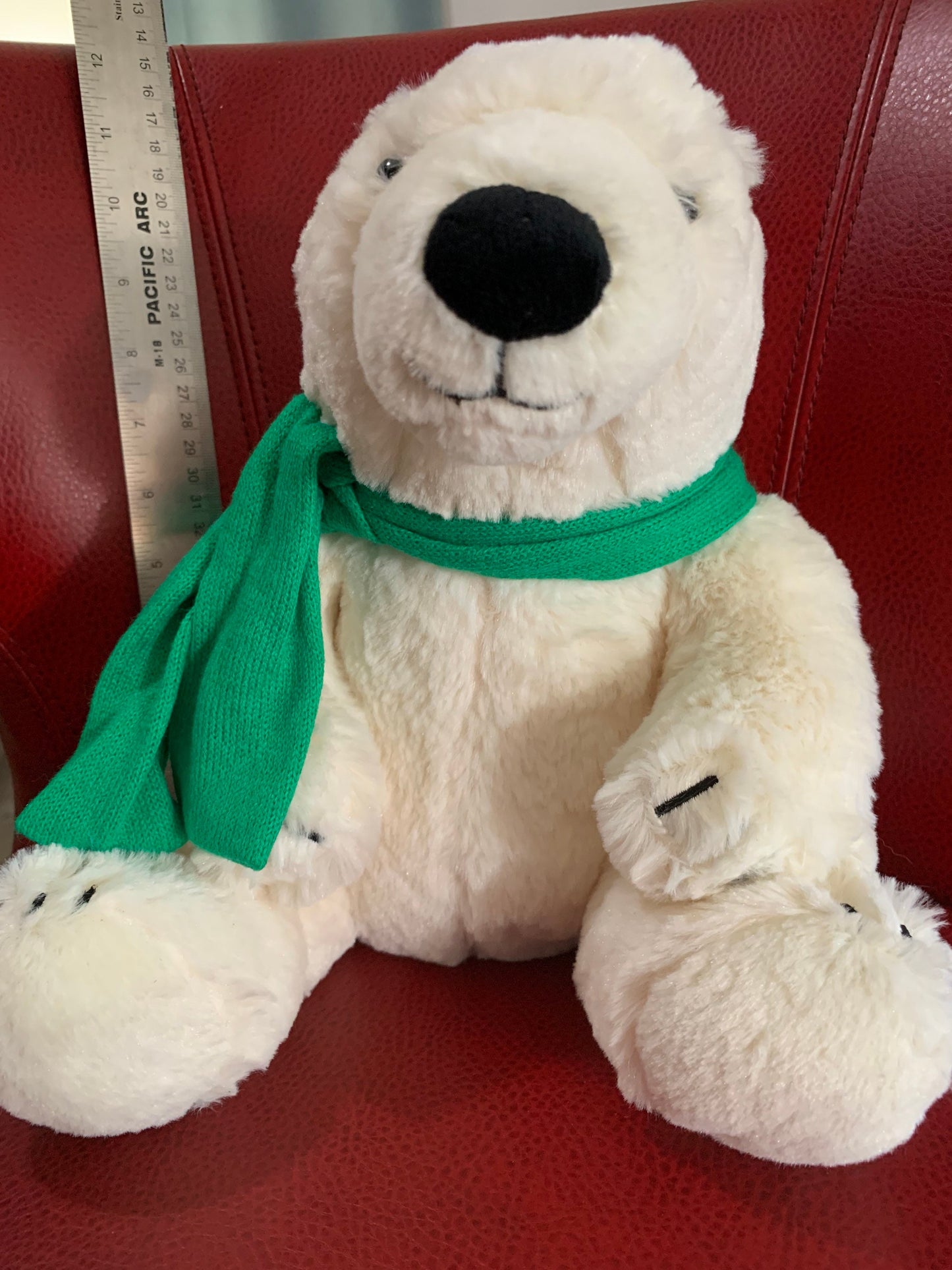 Bath & Body Works Snowball Polar Bear Plush, Green Scarf
