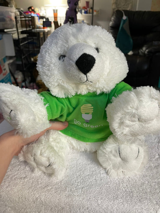 Unipak 12” Polar Bear in Green Shirt Plush NWT