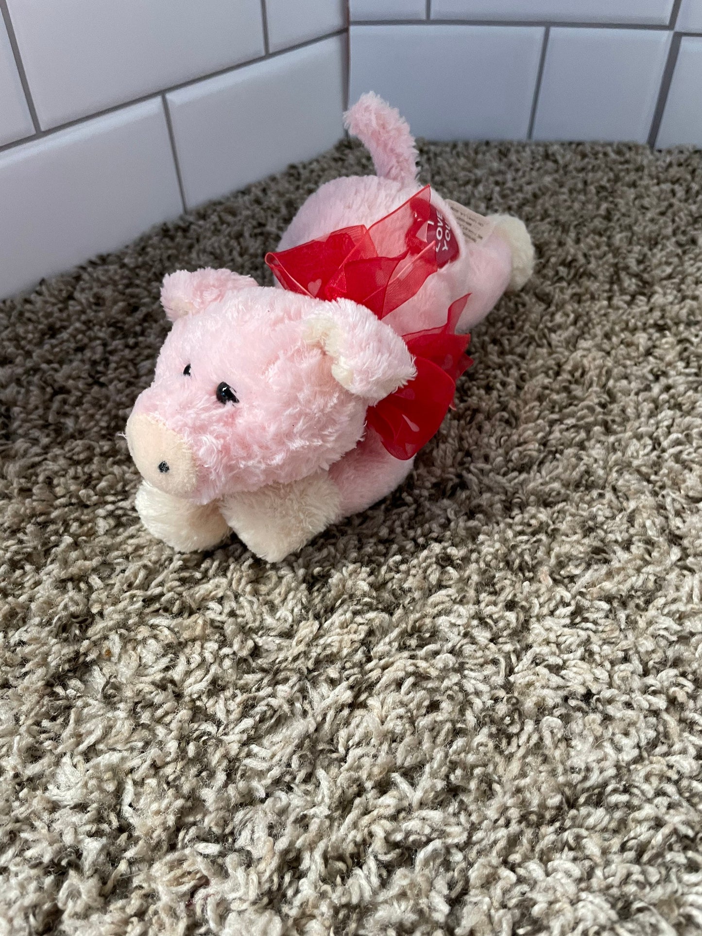 I heart you pig plush