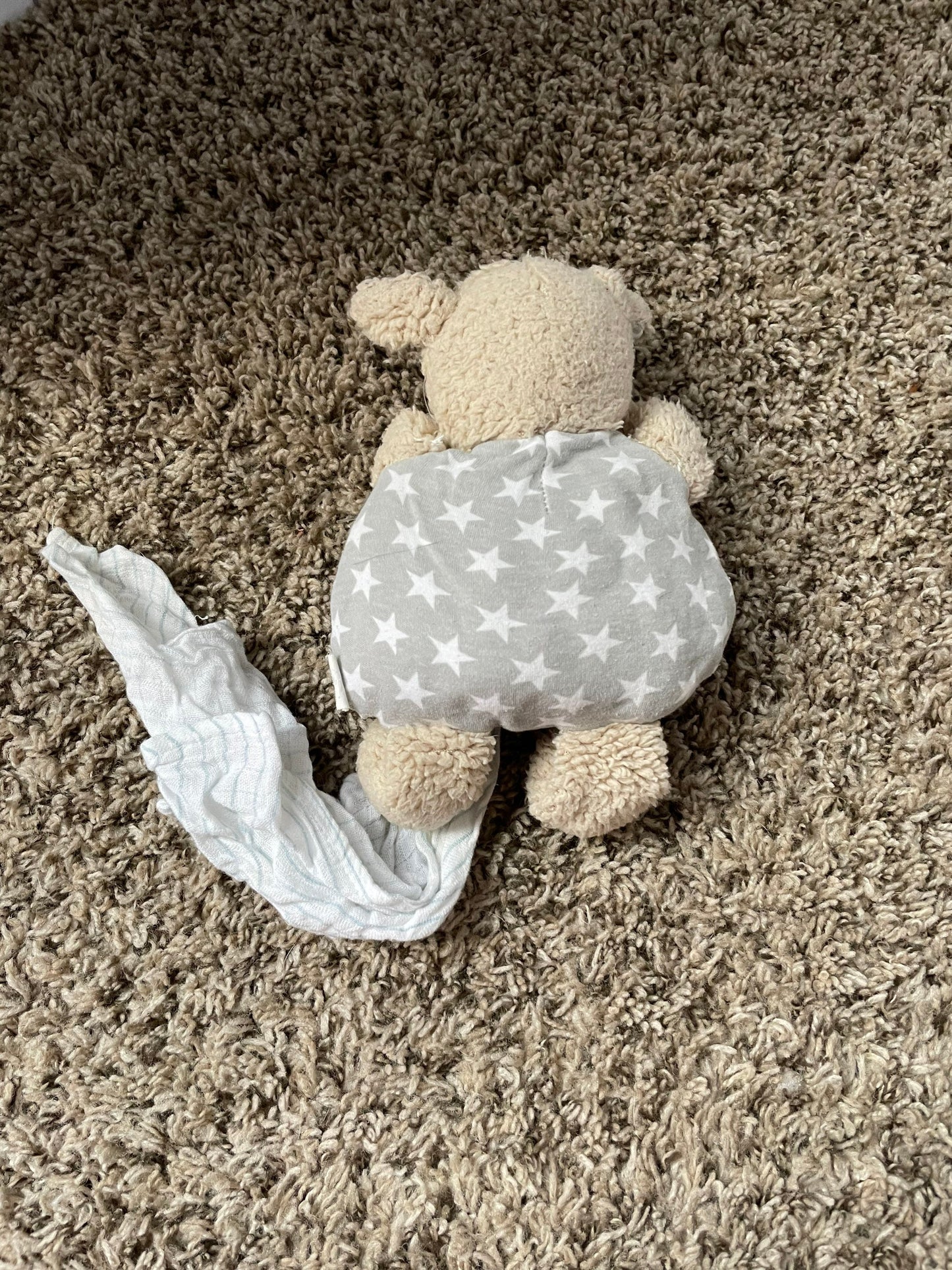 Mudpie Plush Puppy Gray Stars And Striped Blanket Mud Pie Baby Toy Rare HTF