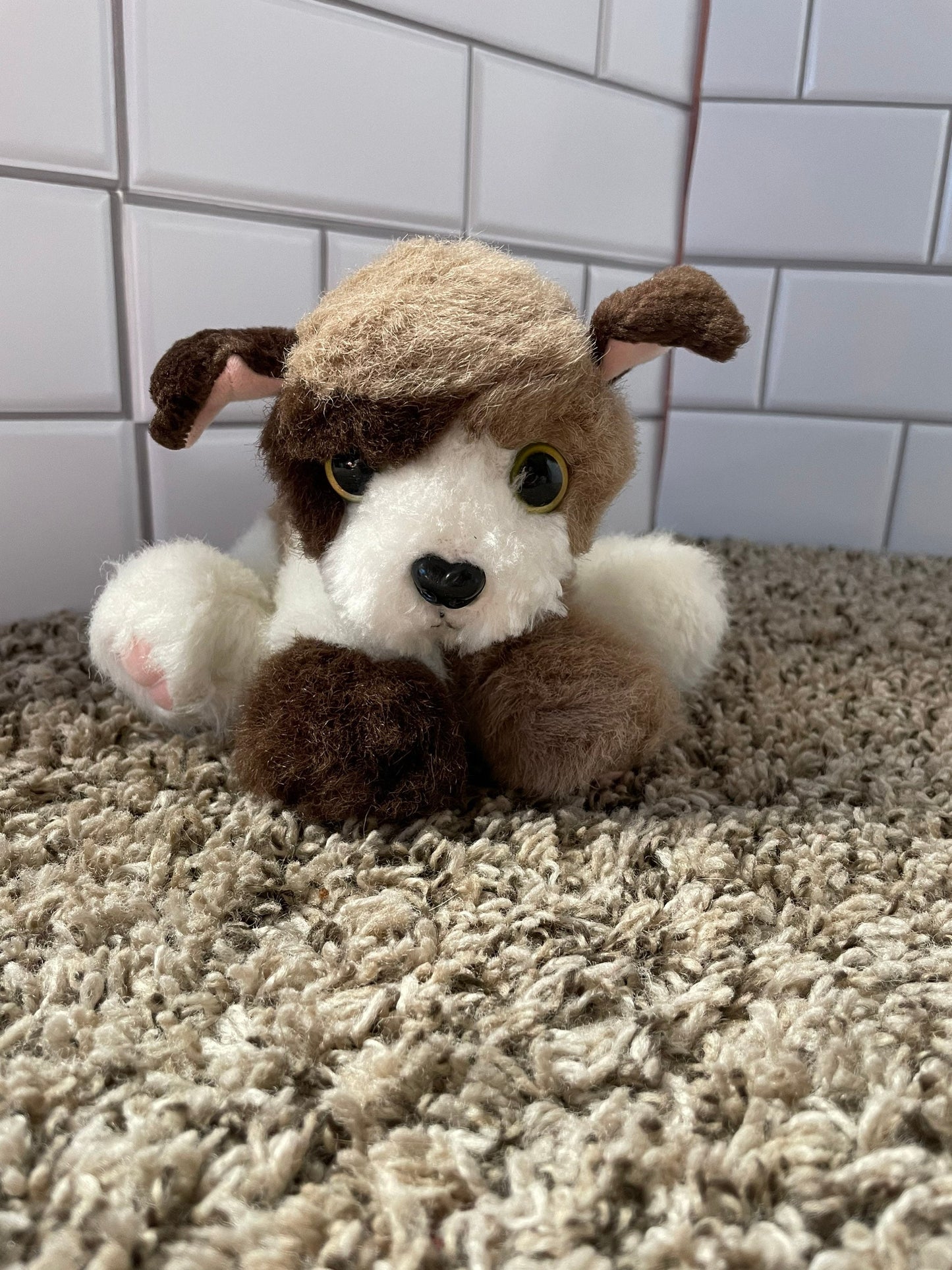 Vintage TYCO Puppy Puppy Puppies Plush Dog Brown Tan White Collector Plush Fully Restored Rare 90s Toy