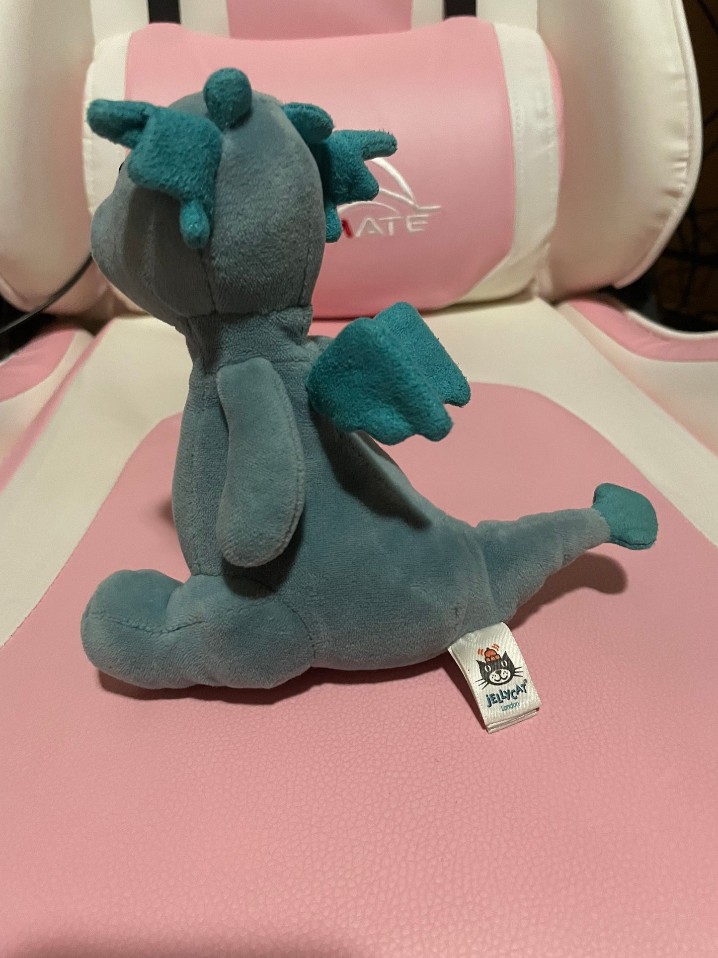 Jellycat Little Puff Blue Green Sapphire Dragon Plush. Retired