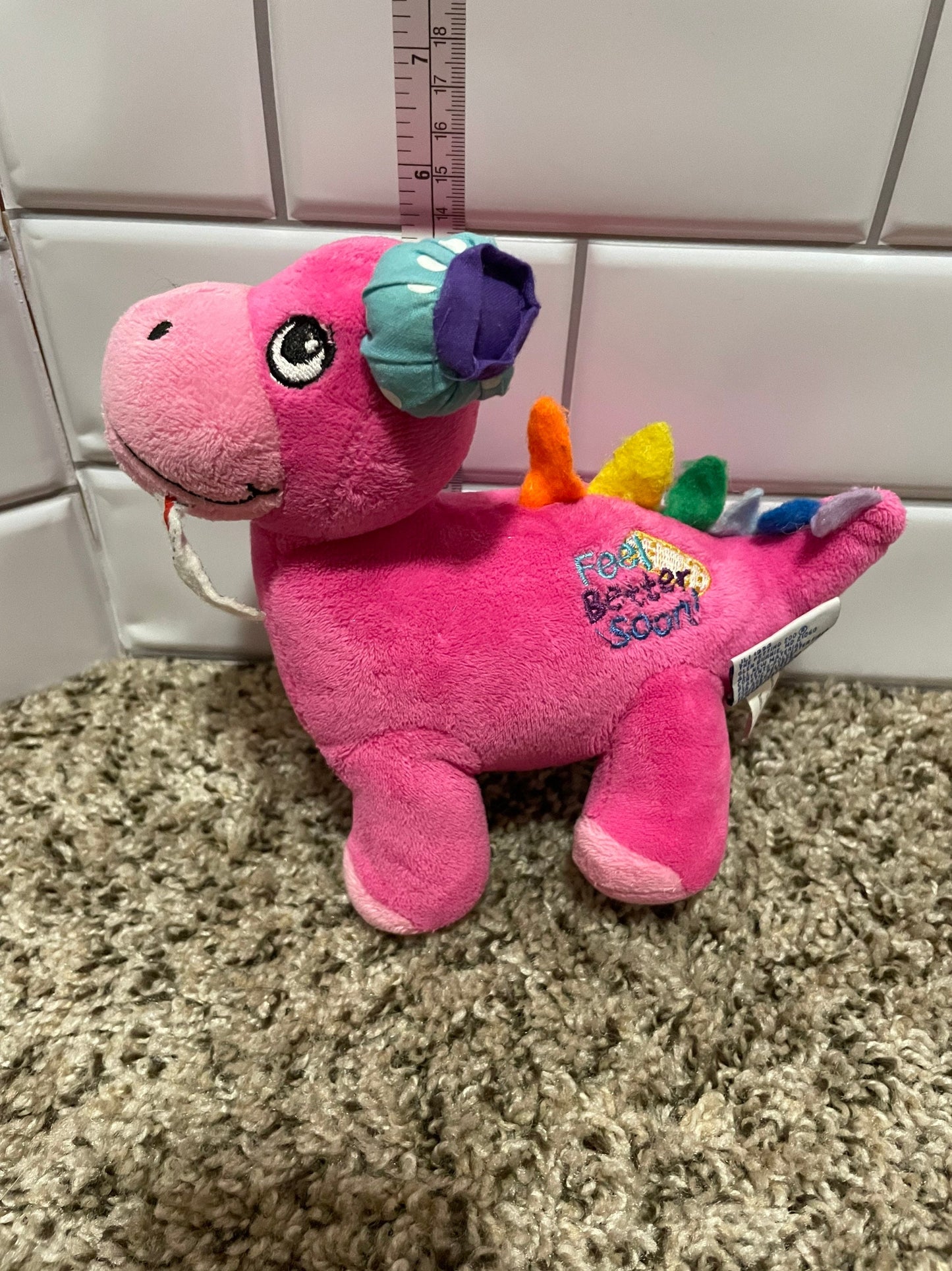 Pink Feel Better Soon Dinosaur Plush