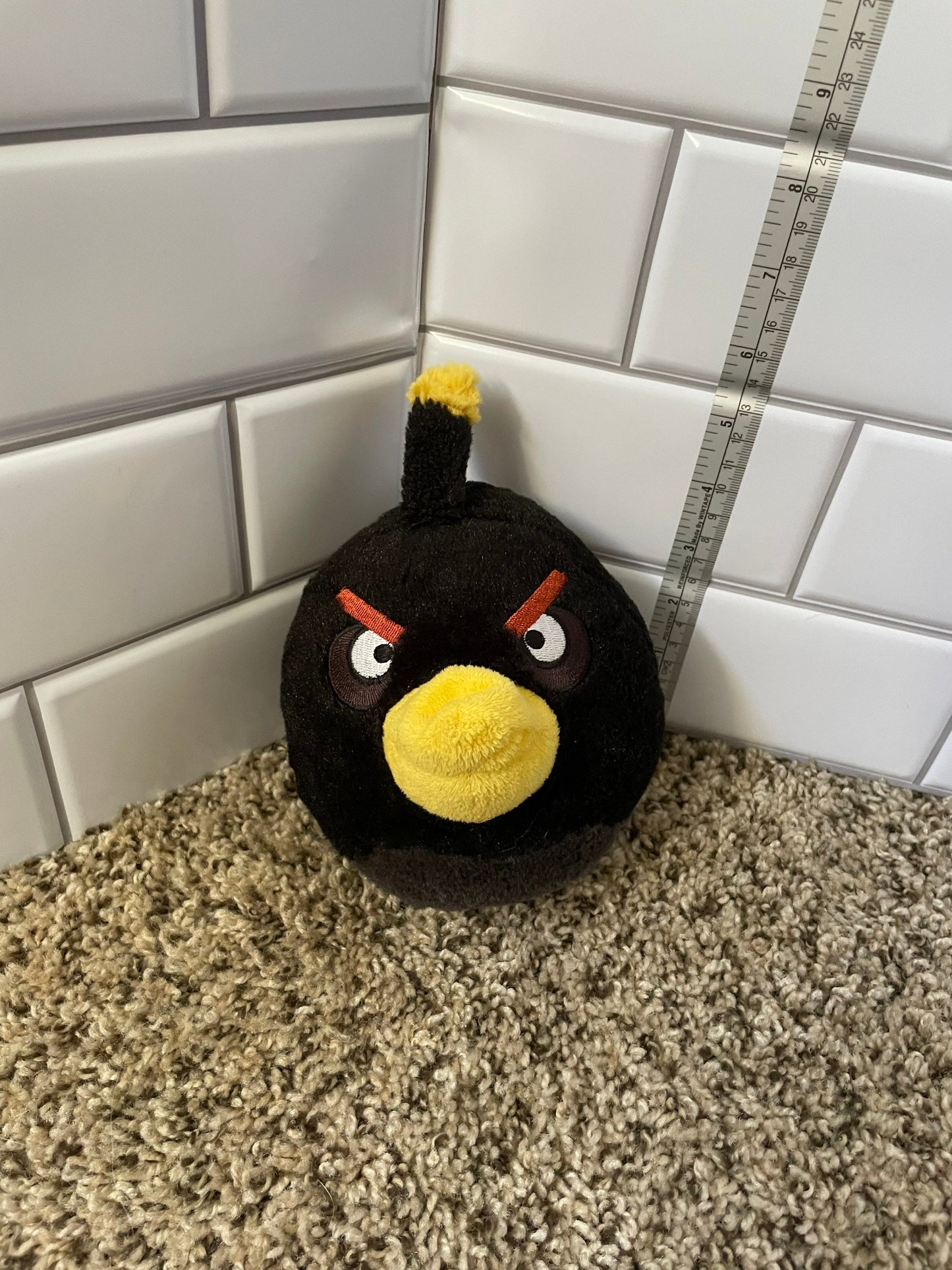 Angry Birds Black Bomb Plush. Approximately 5”-6” No Sound