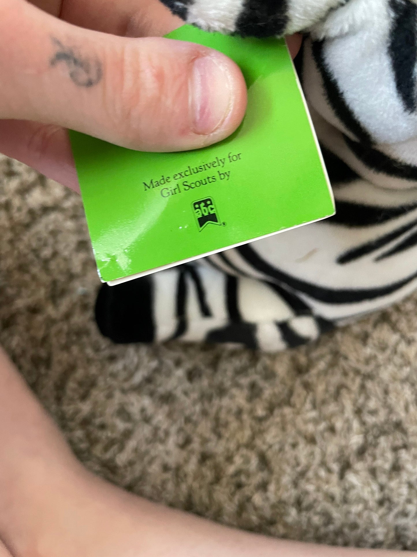 Vintage 1991 Applause Zebra made for Girl Scouts plush NWT