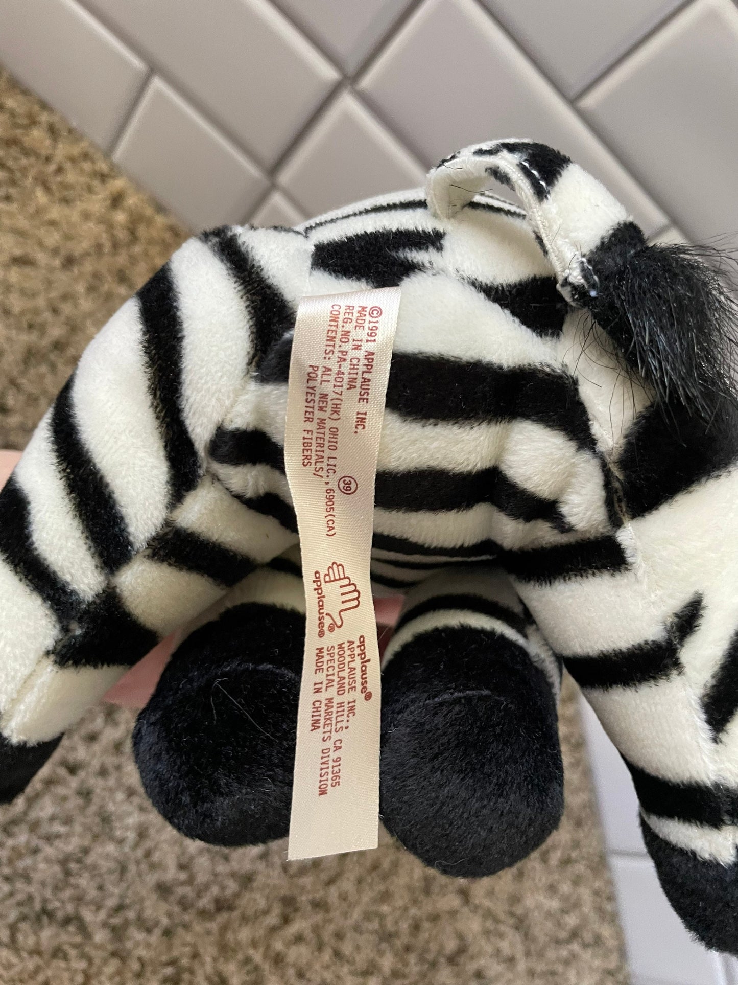 Vintage 1991 Applause Zebra made for Girl Scouts plush NWT