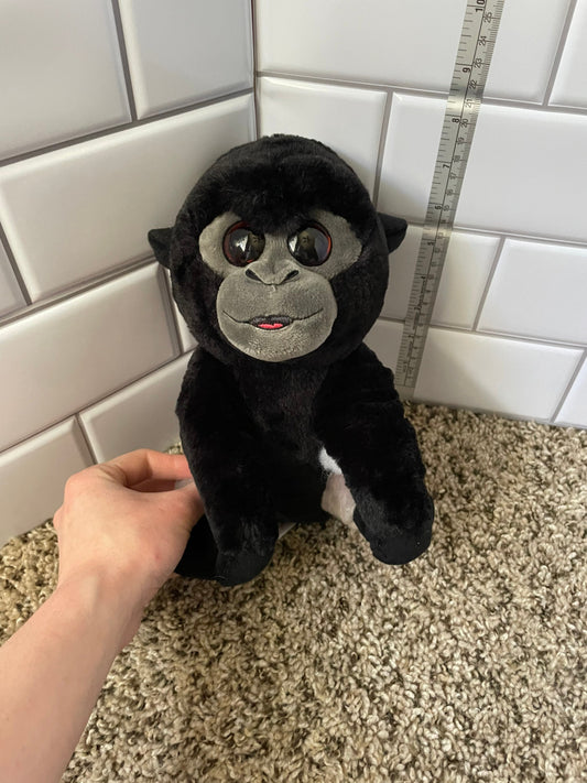 Ty Bo Silverback Gorilla Plush, Black and Gray