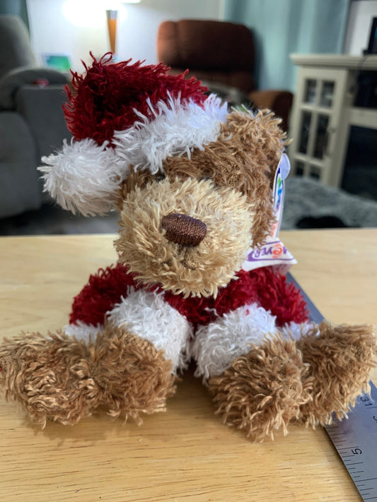 Vintage 2002 Mary Meyer Santa Teddy Bear Plush, Christmas Decor