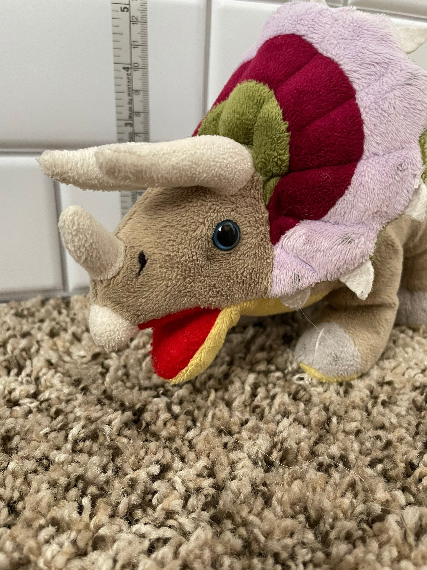 Cuddle Zoo Brown Multi Colored Triceratops Dinosaur Plush