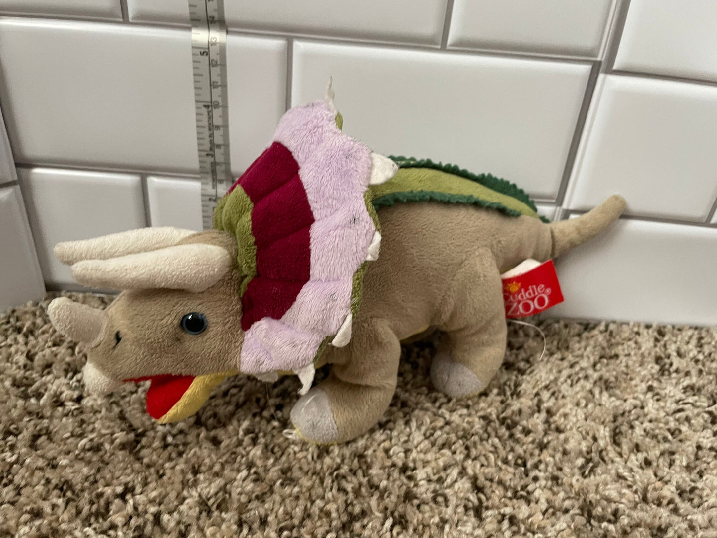 Cuddle Zoo Brown Multi Colored Triceratops Dinosaur Plush