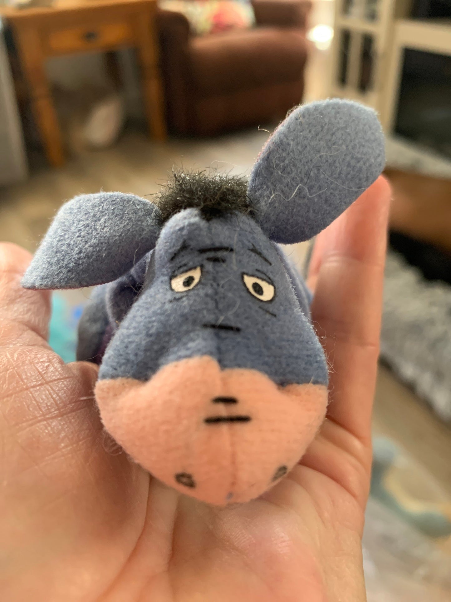 Extra Small Eeyore Plush with Pink Ribbon - McDonald’s Toy