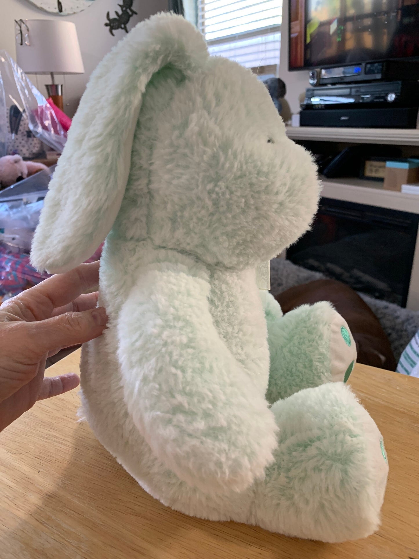 Soft mint Green vintage Easter bunny rabbit