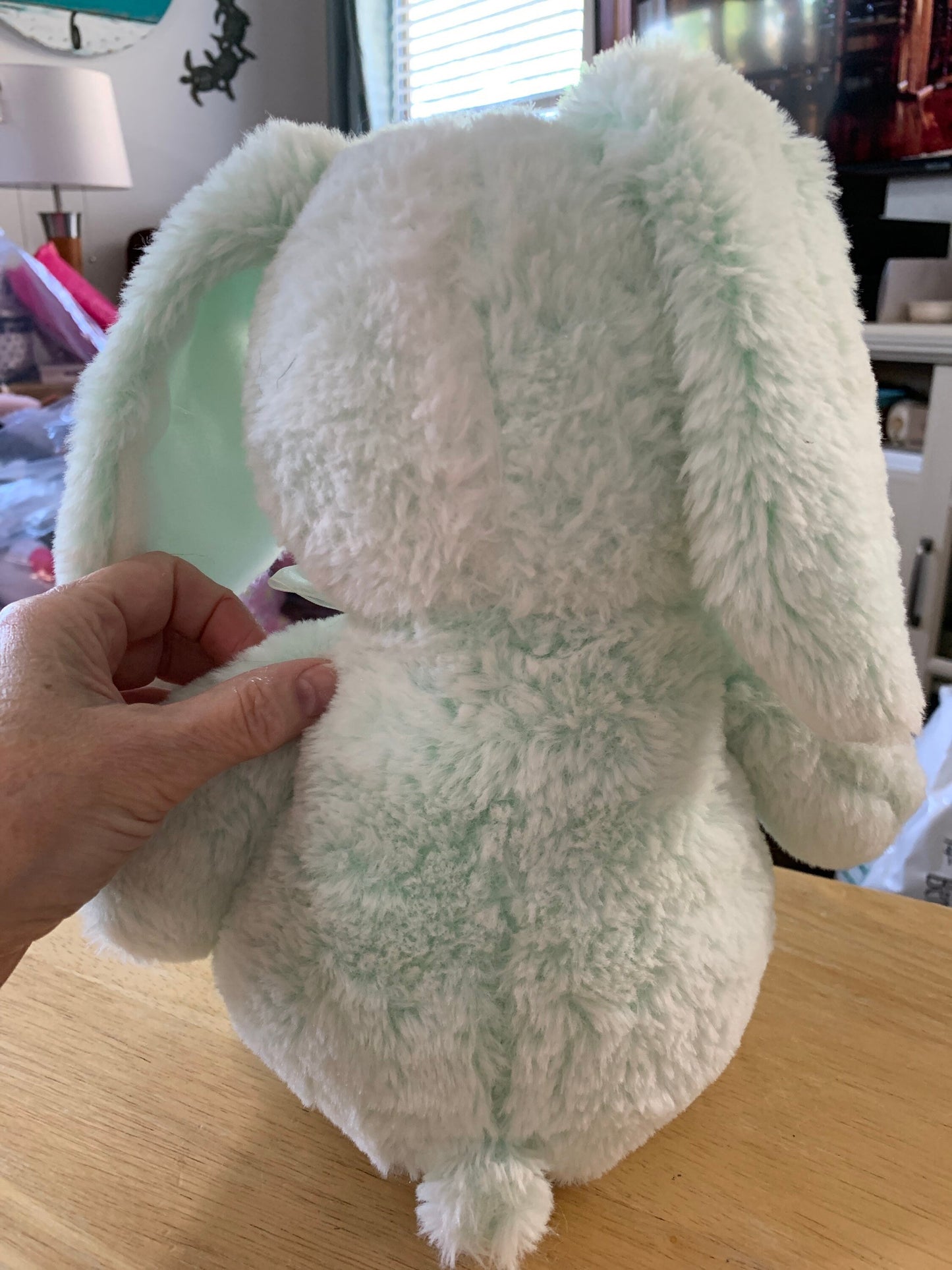 Soft mint Green vintage Easter bunny rabbit