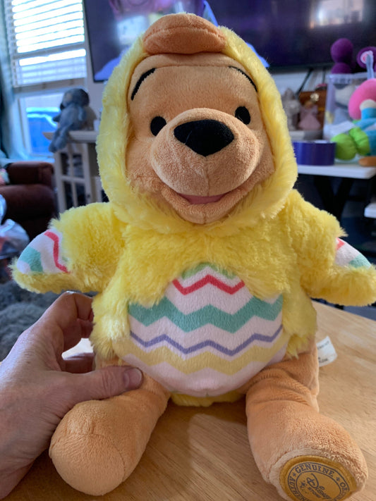 Genuine Disney Winnie the Pooh Easter Chick Stuffed Animal Plush Toy Vintage For Kids
