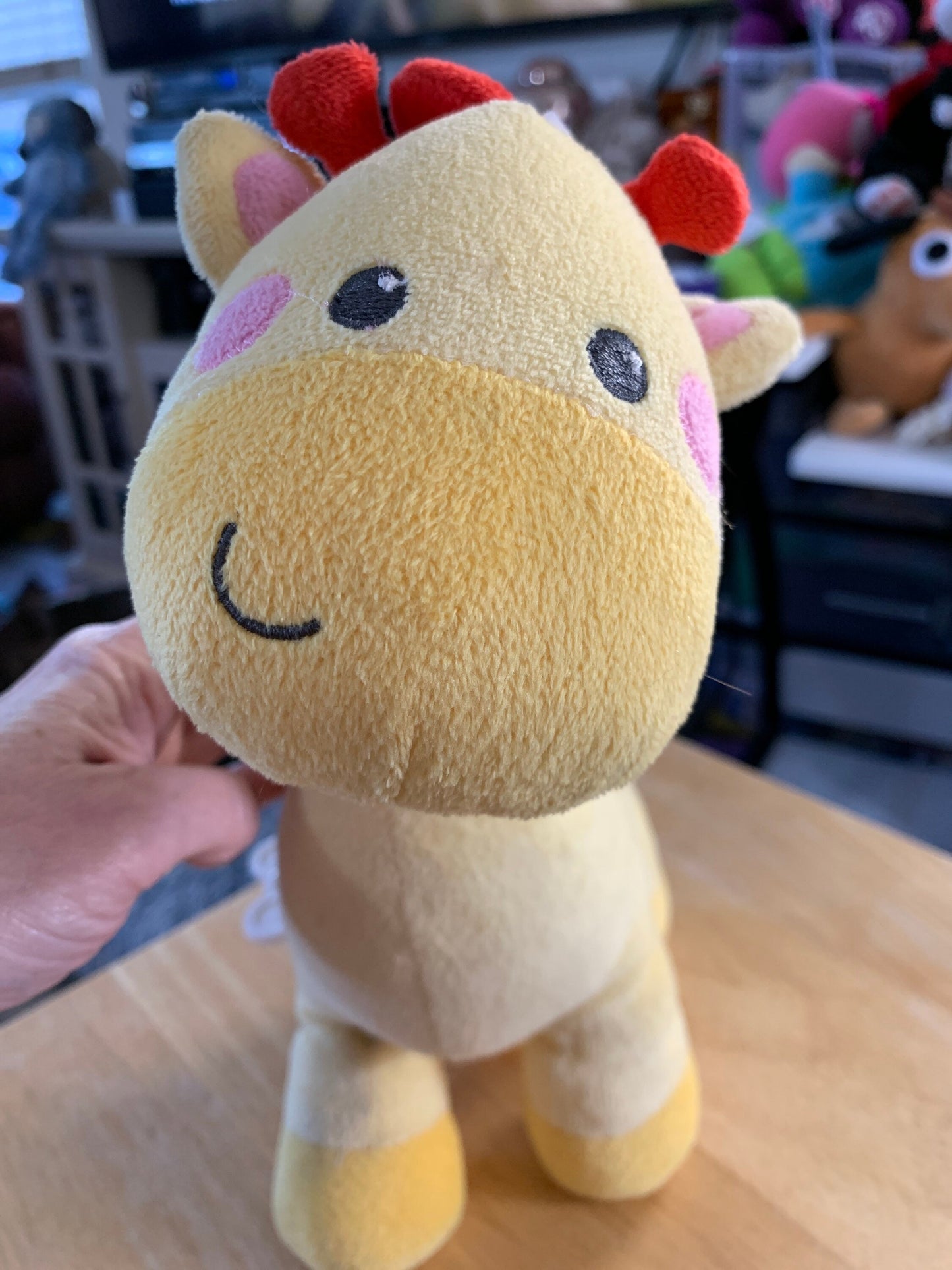 Fisher Price Plush Giraffe, Yellow & Red (Music Box Stripped)