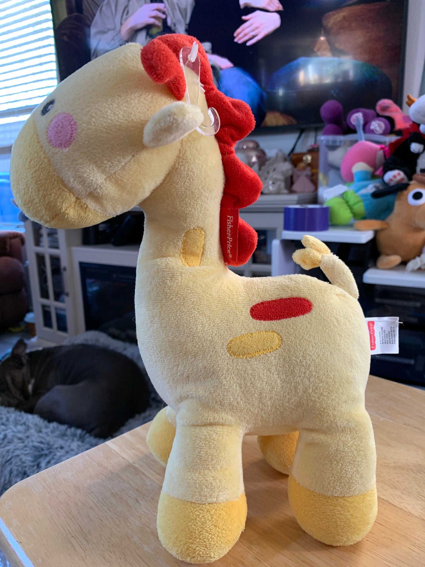 Fisher Price Plush Giraffe, Yellow & Red (Music Box Stripped)