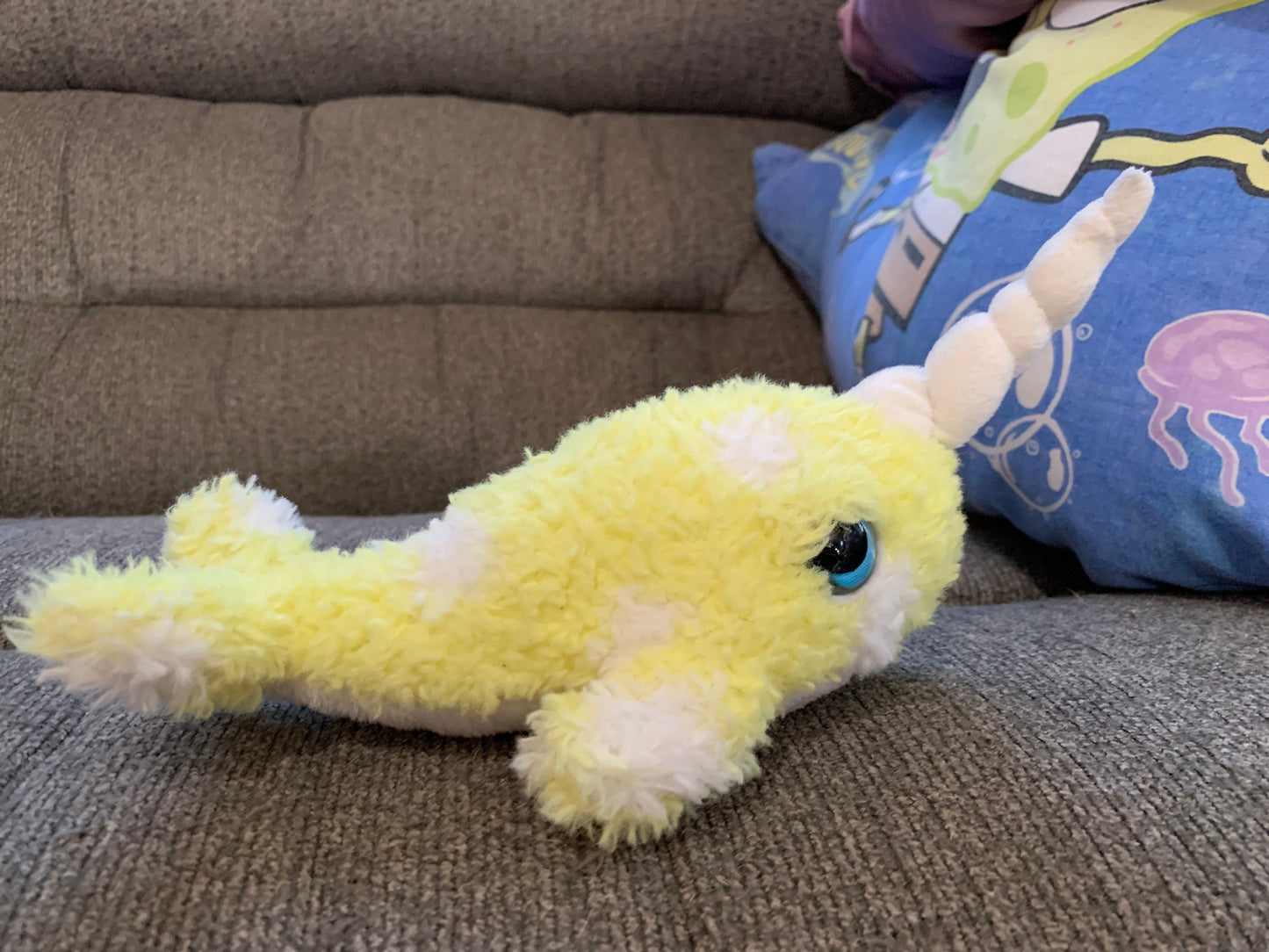 Applause yellow narwhal plush
