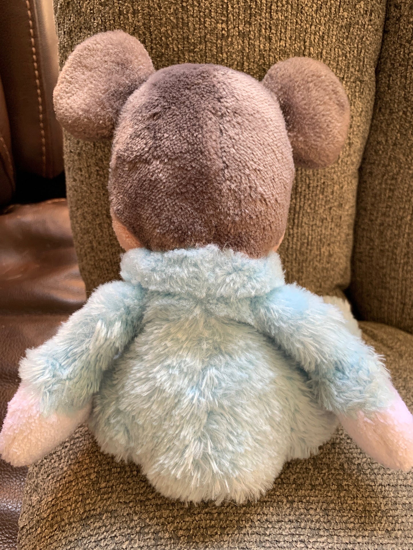 Disney Parks Baby Mickey Mouse Plush Rattle Pastel Blue Super-Soft Plush Toy Stuffed Animal toy