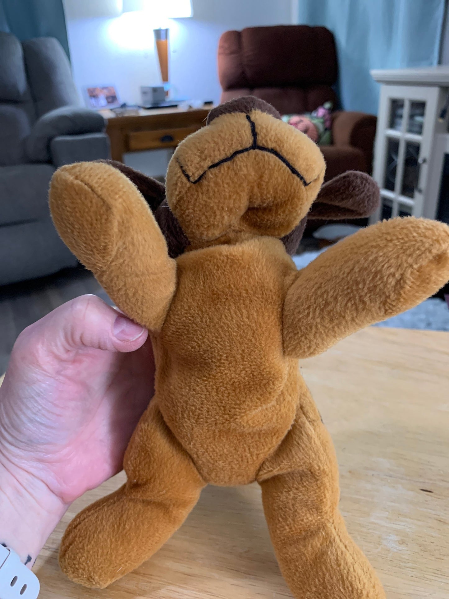 Brown Puppy Dog Plush, Beanie Style, Small