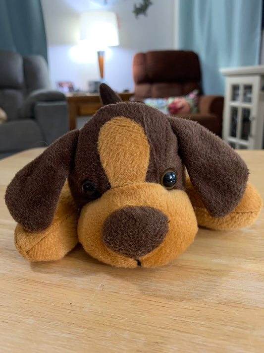 Brown Puppy Dog Plush, Beanie Style, Small
