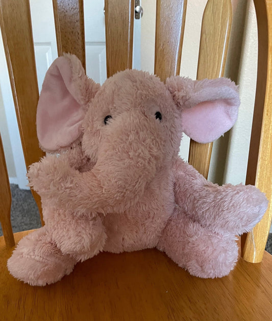 Silver One Stuffed Plush Baby Elephant 9”
